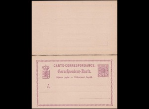 Luxemburg Postkarte P 11 Wappen im Kreis 6/6 C. rotviolett, ungebraucht 