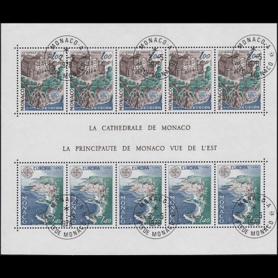 Monaco Block 12 Europaunion / CEPT: Baudenkmäler 1978, ET-O MONACO 2.5.78