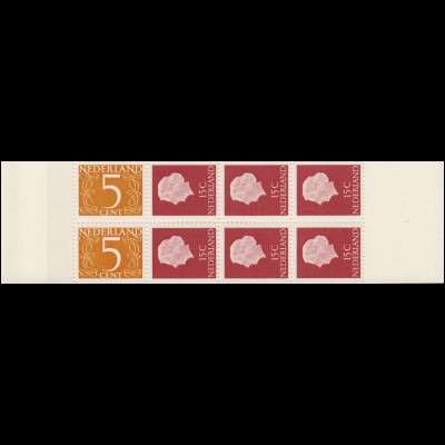 Markenheftchen 1 Königin Juliane und Ziffer 1964, UV weiß, Deckel rot **