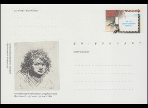 Postkarte P 311 Briefmarkenvereine und Rembrandt 1984, ungebraucht ** / MNH