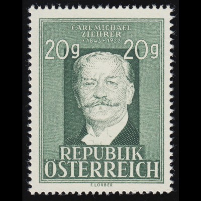 855 25. Todestag, Carl Michael Ziehrer (1843 - 1922), 20 g, postfrisch **