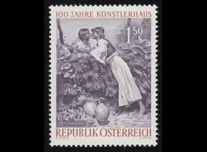1088 100 J.Ges. Bildende Künstler, Der Kuss von August von Petenkofen, 1.50 S **