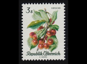 1228 Einheimische Obstsorten, Süßkirschen, 3 S, postfrisch, ** 