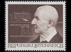 1443 Eröffnung Anton-Bruckner-Haus in Linz, Komponist, 4 S postfrisch **