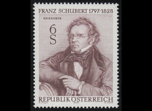 1590 150. Todestag, Franz Schubert, Komponist, 6 S, postfrisch **