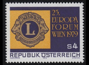 1624 Lions-Europa-Forum, Wien, Emblem von Lions International, 4 S postfrisch **