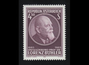 1800 100. Geburtstag, Lorenz Böhler, Unfallchirurg, 4.50 S, postfrisch **