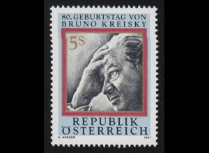 2015 Geburtstag, Bruno Kreisky, Politiker, 5 S, postfrisch **