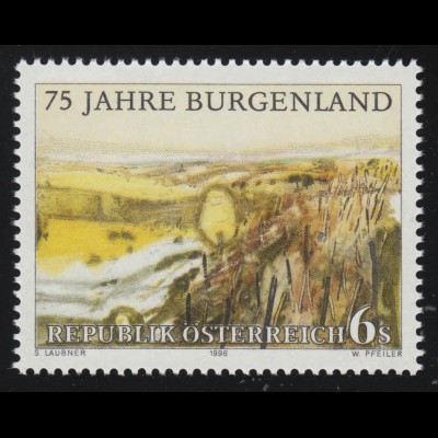 2193 75 Jahre Bundesland Burgenland, Landschaftsbild, 6 S, postfrisch **