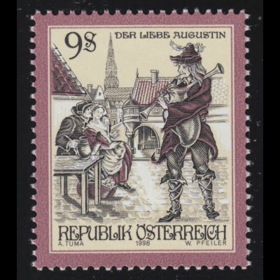 2240 Freimarken: Sagen & Legenden: Wiener Sage "Der liebe Augustin" , 9 S, **