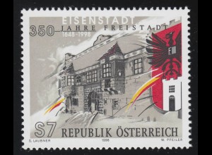 2267 Erhebung Eisenstadts zur Freistadt, Rathaus von Eisenstadt Wappen, 7 S **