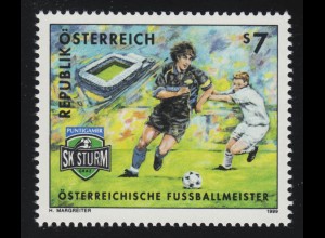 2278 Österreichischer Fußballmeister 98, SK Graz, Spielszene 7 S, postfrisch **