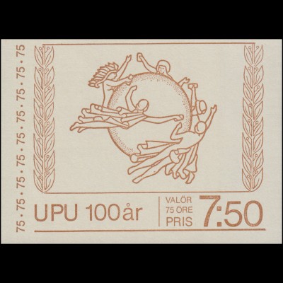 Markenheftchen 47 Weltpostvereine 100 Jahre UPU, mit BZN und FN 1 **