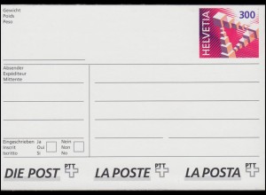 Schweiz AZ 1 Adress-Zettel 300 (C) rot, selbstklebend 1994, ** postfrisch