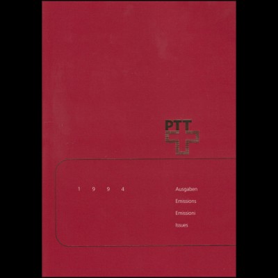 PTT-Jahrbuch Schweiz 1994, alle Marken mit Ersttagsstempel