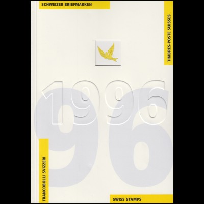 PTT-Jahrbuch Schweiz 1996, alle Marken mit Ersttagsstempel