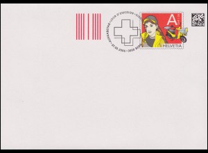 Schweiz Umschlag U 33A Dauerausgabe A-Post 1,00 CHF 2006, ESSt Bern 7.3.2006