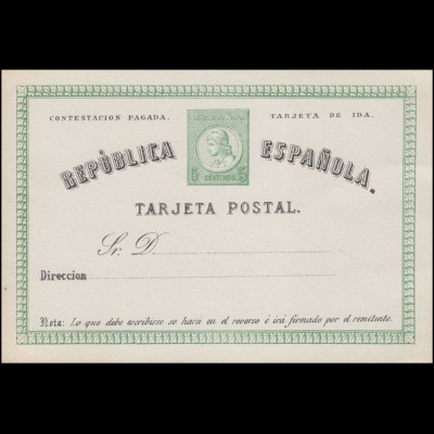 Spanien Postkarte P 2II Freiheitssymbol/Ziffer 5/5 Cs. TARJETA, ungebraucht