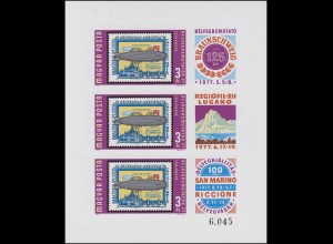 3201ZfB Kleinbogen Briefmarkenausstellungen 1977, Kleinbogen ungezähnt **