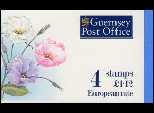 Guernsey Markenheftchen 0-9 Blumen - Lisianthus 1993 **