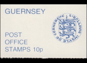 Guernsey Markenheftchen-Verkaufspackung VP 1a Wappen 1978, Rand links **