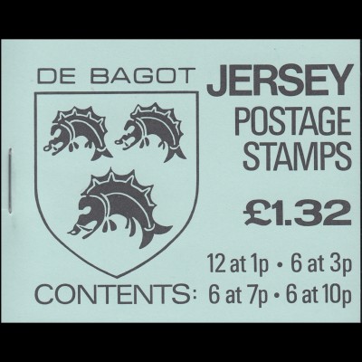 Jersey Markenheftchen 0-24, Wappen 1,32 Pfund 1983, **