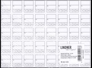 LINDNER Preisetiketten - klein 20 x 22 mm + Rand, Packung mit 1000 Stück
